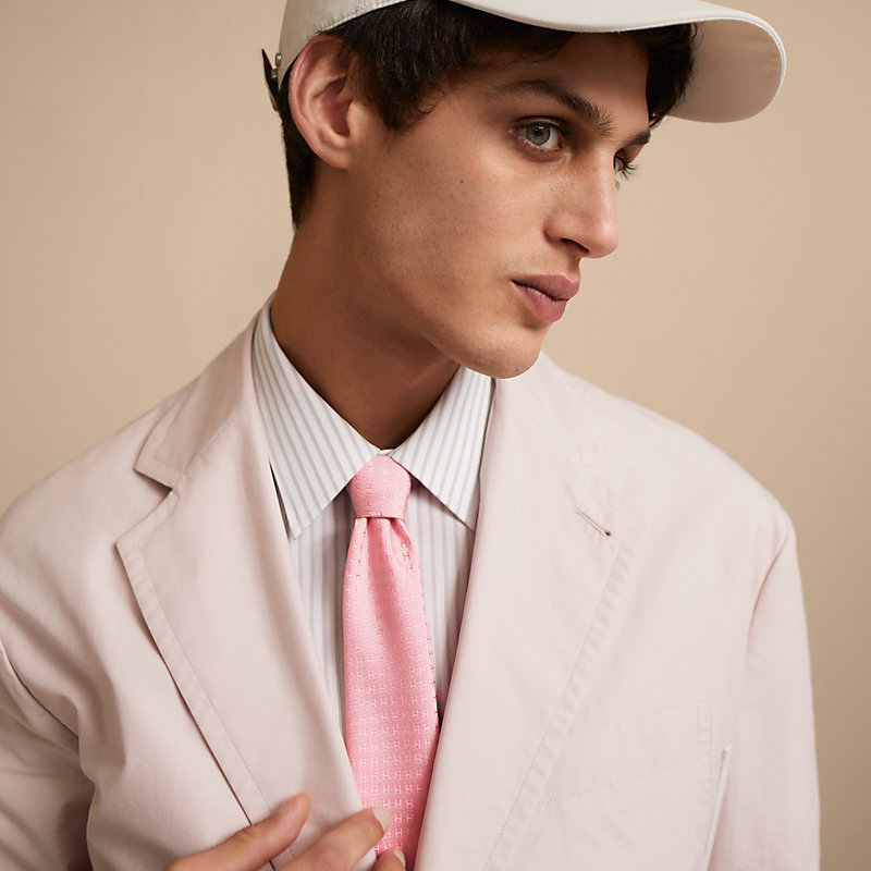 HERMES エルメス Fasone ファソネ ピンク ネクタイ ナロータイ HERMES エルメス Fasone ファソネ ピンク ネクタイ ナロータイ